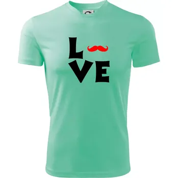 Love mustache - Dětské triko sportovní (dresovina) - 158 cm/12 let ( Mátová )