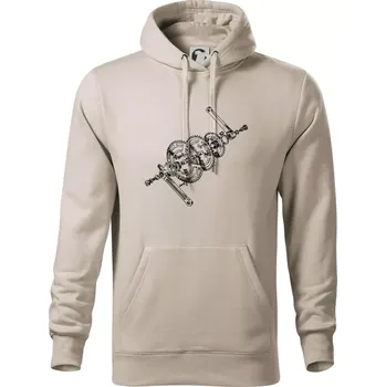 Pánská mikina Cyklo rozkres převody - Mikina pánská Cape s kapucí - 5XL ( Ledově šedá )