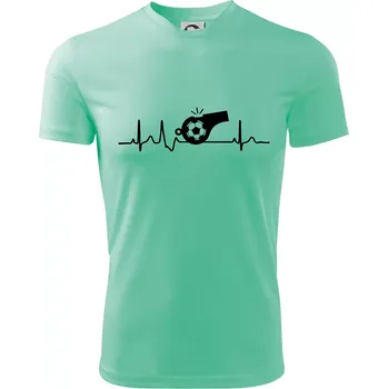 EKG fotbal rozhodčí a píšťalka - Dětské triko sportovní (dresovina) - 146 cm/10 let ( Mátová )