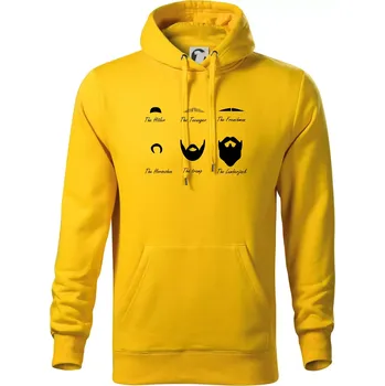 Pánská mikina Types of men - Mustache - knírek - Mikina pánská Cape s kapucí - M ( Žlutá )