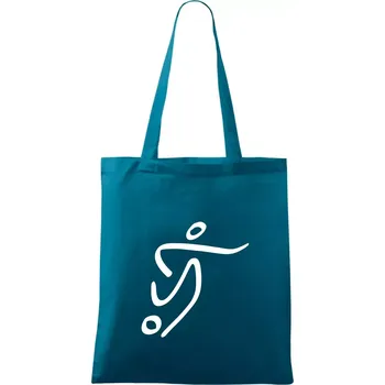 Fotbalista silueta - Taška bavlněná - 42 x 38 cm ( Petrolejová )