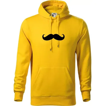 Pánská mikina Mustache - knírek - Mikina pánská Cape s kapucí - 2XL ( Žlutá )