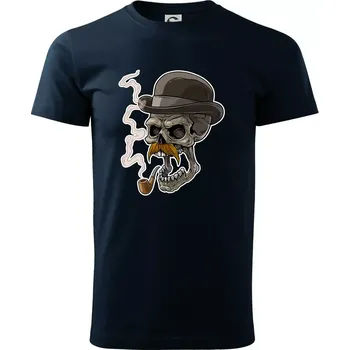 Lebka s knírkem - Triko extra velké (5-8XL) - 8XL ( Námořní modrá (velmi tmavá - téměř černá) )