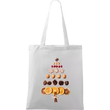 Vánoční stromeček ze sušených plodů - Taška bavlněná - 42 x 38 cm ( Bílá )