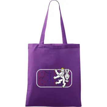Lev na hrací ploše - Taška bavlněná - 42 x 38 cm ( Fialová )
