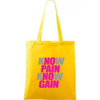 Nákupní taška Know Pain, Know Gain - Taška bavlněná - 42 x 38 cm ( Žlutá )