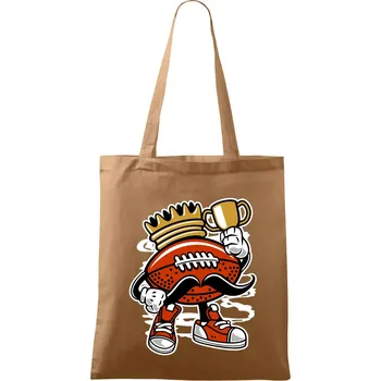 Nákupní taška Americanos fotbal král - Taška bavlněná - 42 x 38 cm ( Cappuccino )