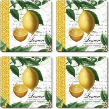 Korkové podložky pod šálek CALA HOME CITRON 4 ks.