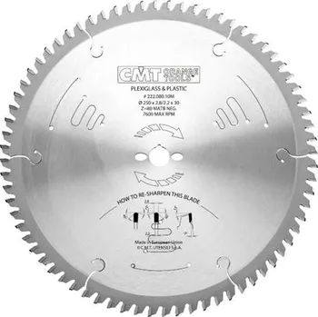 Fréza IGM Pil.kotouč pro plexi a lamináty CMT- D300x30 Z96, C22209612M