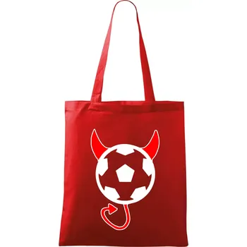 Nákupní taška Fotbal devil - Taška bavlněná - 42 x 38 cm ( Červená )