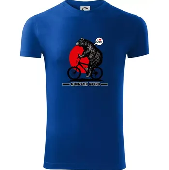 Pánské tričko MTB medvěd - Viper FIT - Pánské zůžené tričko - 2XL ( Královská modrá )