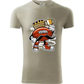 Pánské tričko Americanos fotbal král - Viper FIT - Pánské zůžené tričko - L ( Light khaki )