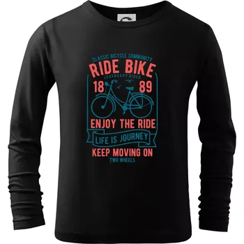 Chlapecké tričko Ride Bike enjoy the ride - Triko dětské Long Sleeve - 122 cm/6 let ( Černá )