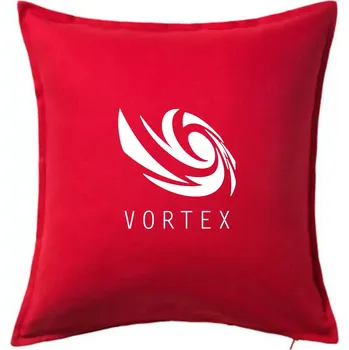 Polštář Vortex logo jednobarevné - Polštář 50x50 - 50x50 - Pouze potah ( Červená )