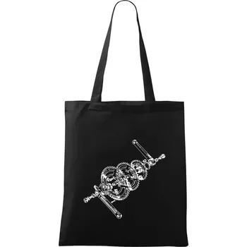 Nákupní taška Cyklo rozkres převody - Taška bavlněná - 42 x 38 cm ( Černá )