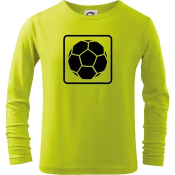 Fotbalový míč emblem - Triko dětské Long Sleeve - 146 cm/10 let ( Limetková )