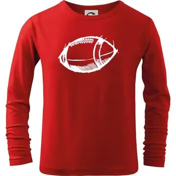 Chlapecké tričko Americký fotbal míč skica - Triko dětské Long Sleeve - 122 cm/6 let ( Červená )