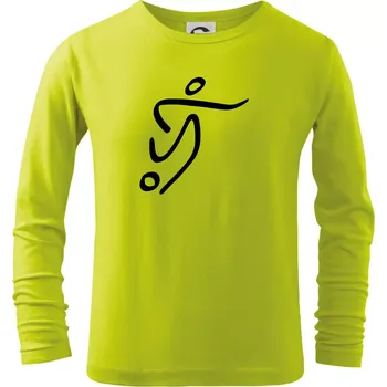 Dětská móda Fotbalista silueta - Triko dětské Long Sleeve - 134 cm/8 let ( Limetková )