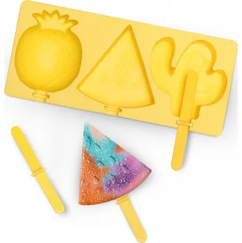 fomička na zmrzlinu Silikonové formy na led na tyčince EXCELLENT HOUSEWARE 8,5 x 19,5 cm 3 ks. MIX BAREV