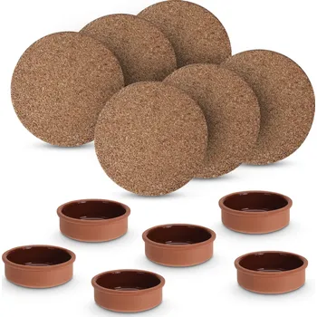 Kameninová koktejlová / kameninová zapékací mísa s podšálky EXCELLENT HOUSEWARE JULIETTE ORANGE 230 ml 6 ks.