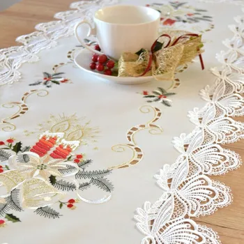 ubrus Vánoční ubrus na stůl JEDEKA GIPIURA 3651 35 x 70 cm