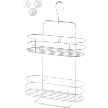 Koupelnový nábytek Koupelnová polička 2-patrová kovová BATHLAB CARL WHITE 33 cm