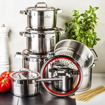 Sada nádobí ZWIEGER Klassiker 11 el. - sada 5 nerezových hrnců s pokličkami