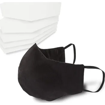 rouška Opakovaně použitelná bavlněná maska s filtry M/L ČERNÁ