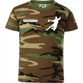 Chlapecké tričko Handball sport - Dětské maskáčové triko - 134 cm/8 let ( Hnědý maskáč )