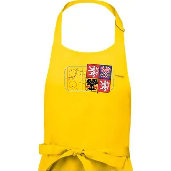 Kuchyňská zástěra ČR znak na ledě - Dámská zástěra na vaření - Univerzální velikost ( Žlutá )