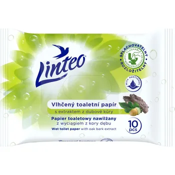 Toaletní papíry Linteo vlhčený toaletní papír 10ks Linteo wc papír 10ks s dub. kůrou
