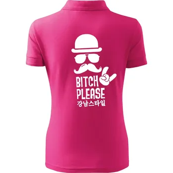 Bitch please! Mustache - Polokošile dámská Pique Polo - XS ( Purpurová )