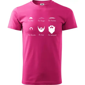 Mustache types of mustache - Klasické pánské triko vyšší gramáže - XS ( Purpurová )