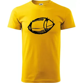 Pánské tričko Americký fotbal míč skica - Klasické pánské triko vyšší gramáže - M ( Žlutá )