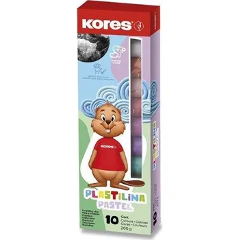 Modelovací hmota Kores modelína Pastel 200 g (10 barev) v papír. krabičce