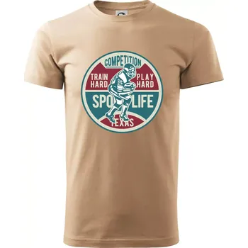 Pánské tričko Football Competition - Klasické pánské triko vyšší gramáže - 3XL ( Písková )