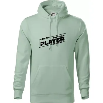 Pánská mikina Best football player in galaxy - Mikina pánská Cape s kapucí - L ( Sage )