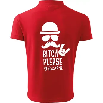 Pánská košile Bitch please! Mustache - Polokošile pánská Pique Polo 203 - 4XL ( Červená )