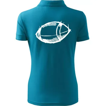 Americký fotbal míč skica - Polokošile dámská Pique Polo - L ( Tmavý tyrkys )