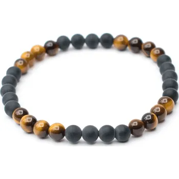 Náramek Milujeme Kameny Tygří oko a onyx - pánský náramek kulička NK211 196650