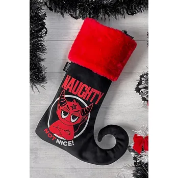 ponožka vánoční (dekorace) KILLSTAR - Naughty - Black