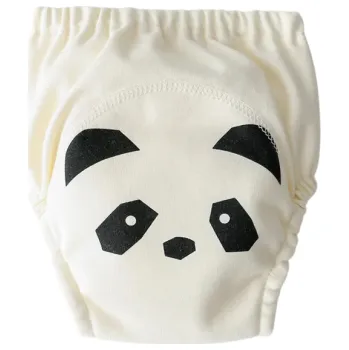 Plenkové kalhoty Bavlněné tréninkové kalhotky 11–15 kg Vzor panda Pratelné látkové plenky Nepromokavé spodní prádlo pro děti Kojenecké opakovaně použitelné
