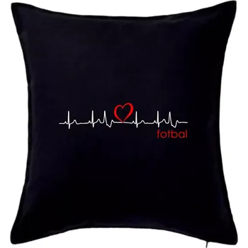 Polštář Moje srdce bije pro fotbal - Polštář 50x50 - 50x50 - Pouze potah ( Černá )