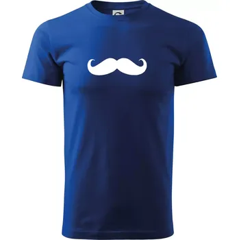 Pánské tričko Mustache - knírek - Triko extra velké (5-8XL) - 7XL ( Královská modrá )