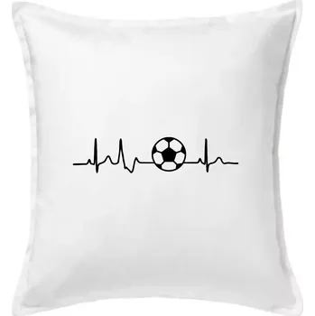 Polštář Ekg fotbal míč - Polštář 50x50 - 50x50 - Pouze potah ( Bílá )
