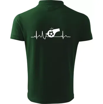 Pánská košile EKG fotbal rozhodčí a píšťalka - Polokošile pánská Pique Polo 203 - S ( Lahvově zelená )
