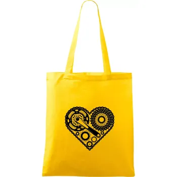 Srdce plné cyklo dílů - Taška bavlněná - 42 x 38 cm ( Žlutá )