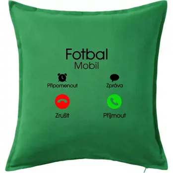 Polštář Fotbal volá - Polštář 50x50 - 50x50 - Pouze potah ( Středně zelená )