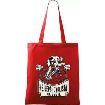 Nákupní taška Nejlepší cyklista na světě - Taška bavlněná - 42 x 38 cm ( Červená )