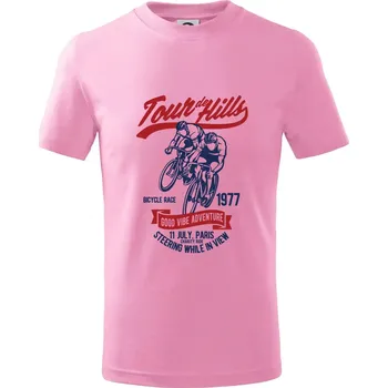 Tour De Hills - Tričko dětské bavlněné - 122 cm/6 let ( Růžová )